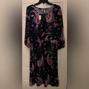 ✨🌸💖Talbots Petite Paisley Bouquet Knit Dress | NWT SIZE 14P | 🌸💖 ✨